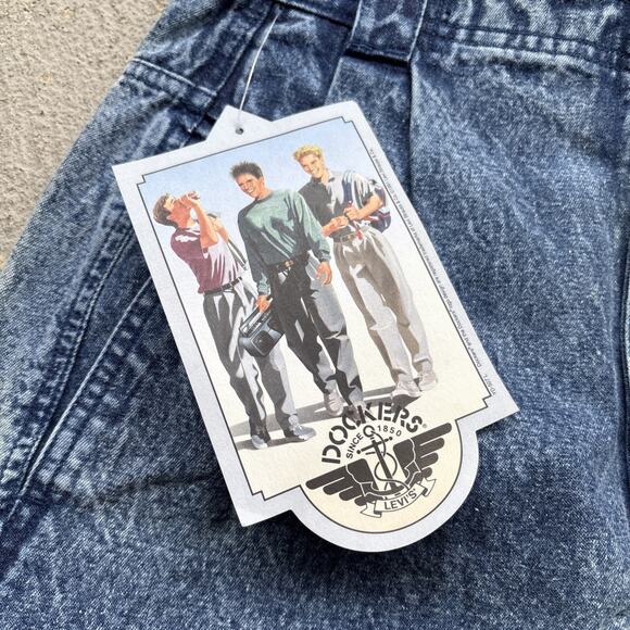 Deadstock 90s Dockers Jeans Men's 30x32 Pleated Denim Levi’s Baggy Acid Vintage - Picture 7 of 16